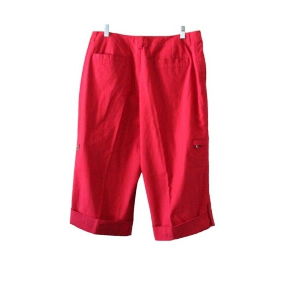 Fieldgear Women's Size 16  Capri Pants Red Denim High Waist Flat Front NWT - Picture 6 of 9
